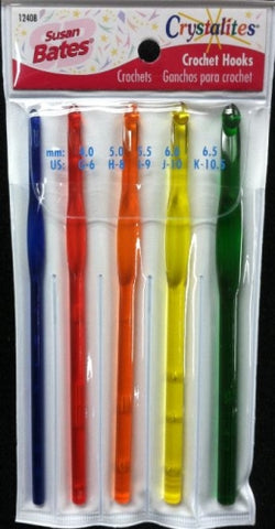 Susan Bates Crystalites Crochet Hook Set G - K
