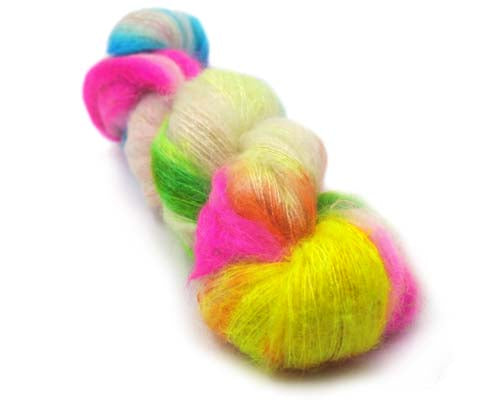 BURNT ORANGE - Hand Dyed Yarn - Superkid Mohair And Silk - Lace Weight -  50g Skein